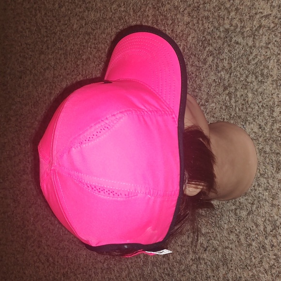 Nike Featherlight Dri-Fit Mesh Strap-on Pink-Black Hat Cap OS - Picture 5 of 10